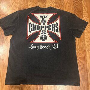 Distressed Men’s Large West Coast Choppers Shirt Black Fade